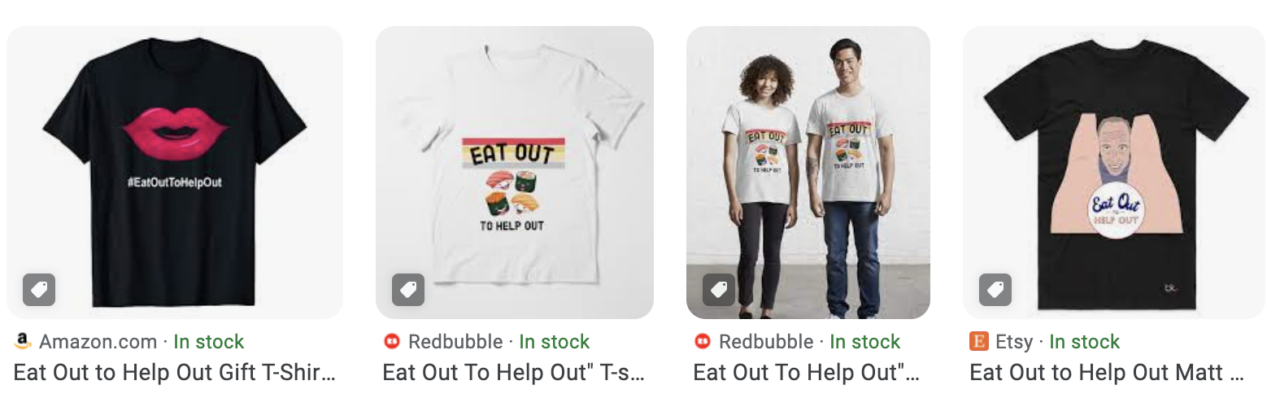 eat out to help out t shirts promotional plan