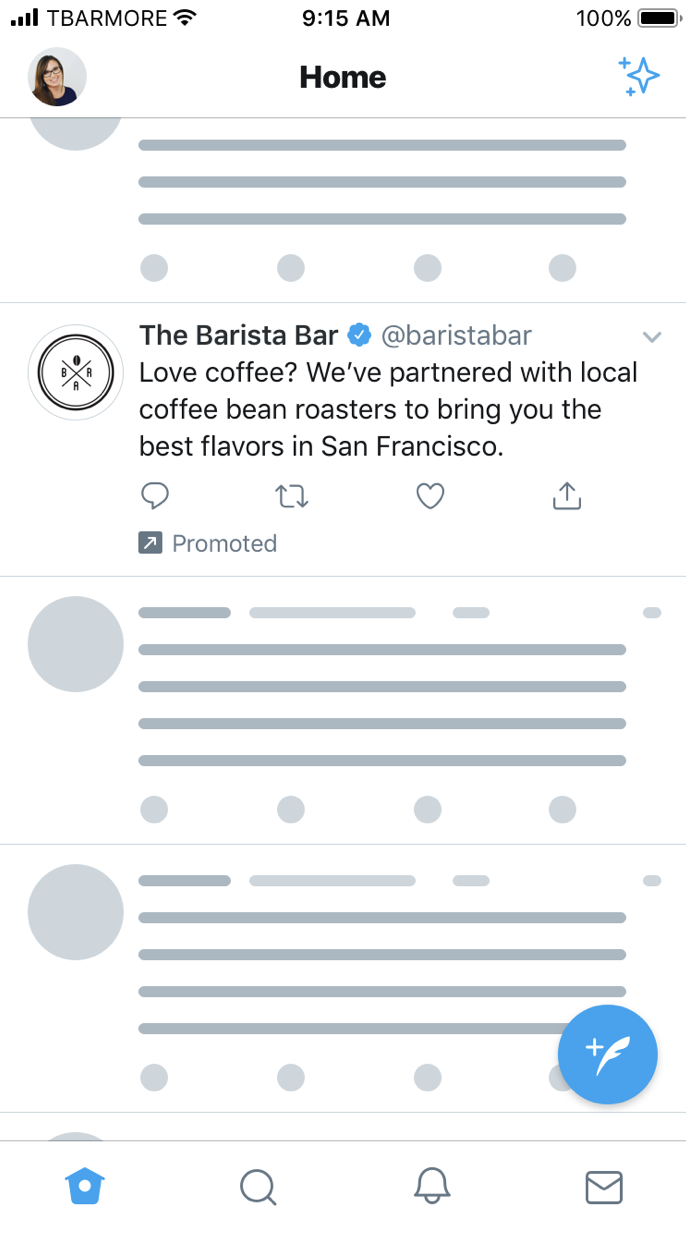 Example of a Twitter text-only ad